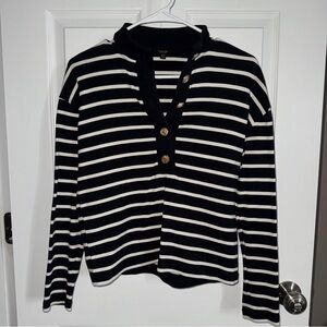 NWOT Massimo Dutti Nautical Sweater. Size XS (oversized). 100% cotton